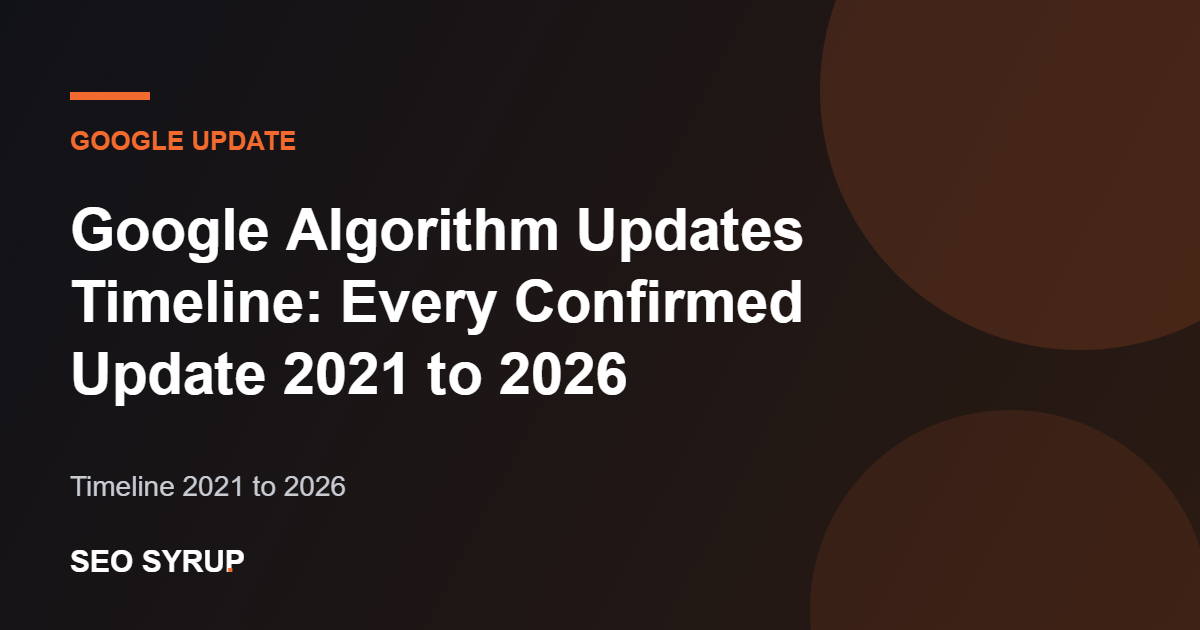 Google Algorithm Updates Timeline: Every Confirmed Update 2021 to 2026 - SEO Syrup